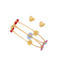 Pulsera Flores Multicolor + Aretes