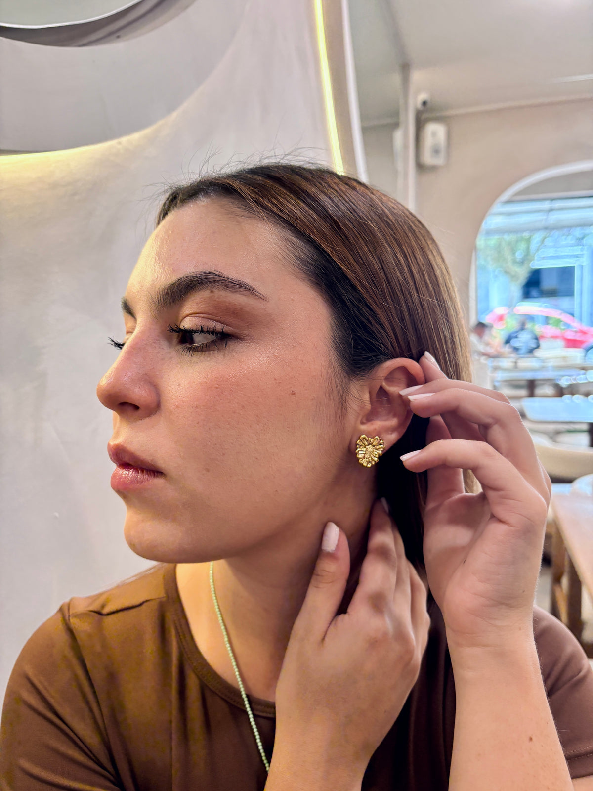 Aretes frambuesa